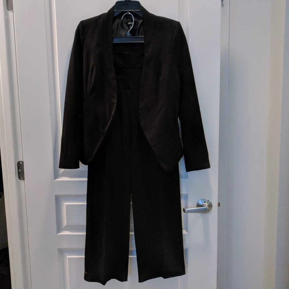 Modern Black Blazer Pantsuit